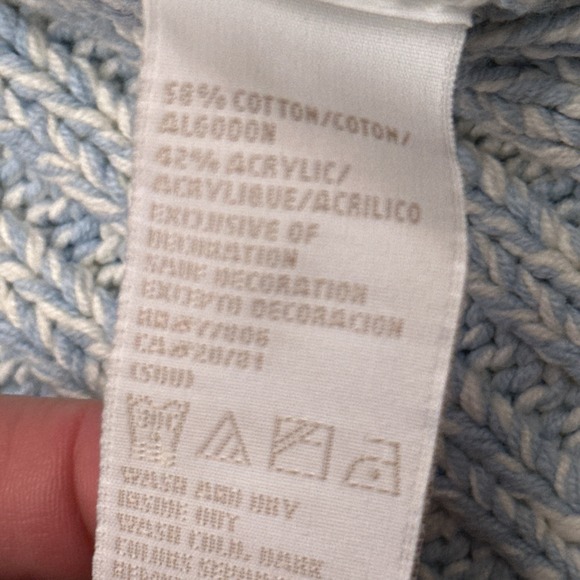 NEW‎ Vintage Y2K Tommy Hilfiger Cable Knit Sweater Womens XL Chunky Blue Heather - Picture 3 of 8